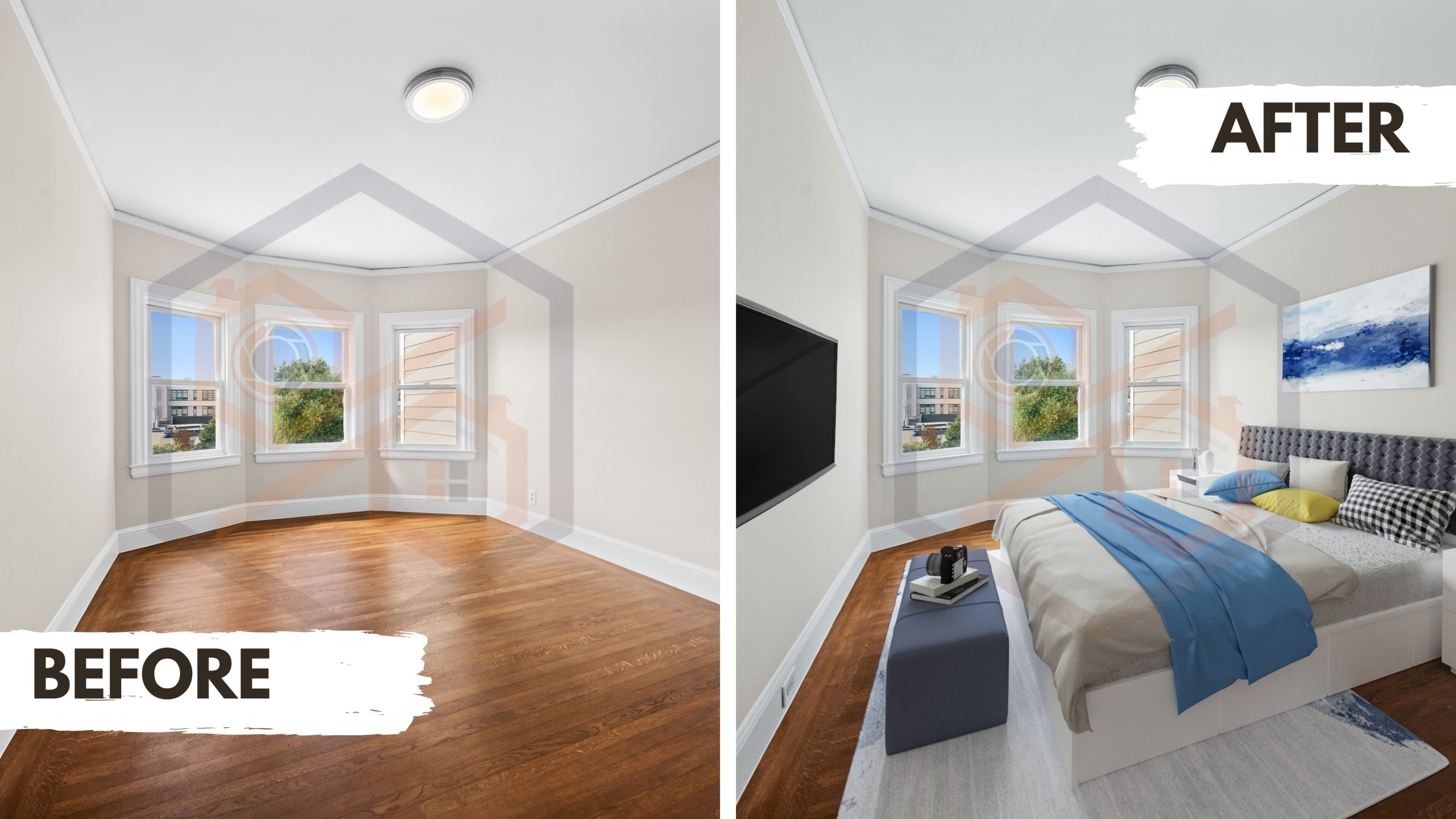 before after virtual staging Before and After virtual staging - Team PicPros before after results of virtual staging